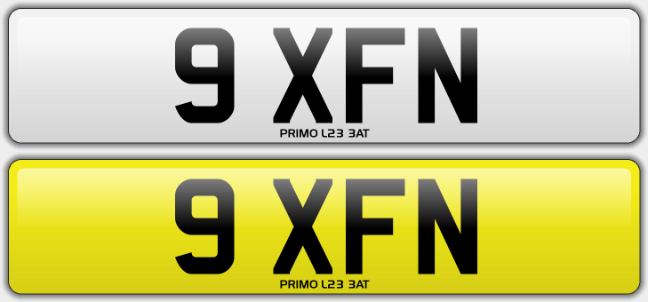 9 xfn cheap 4 digit private number plate